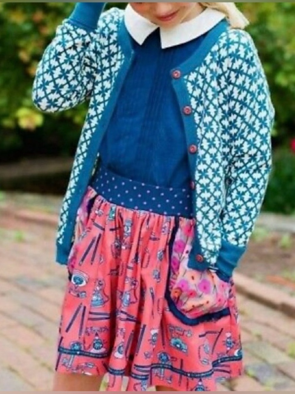 Matilda Jane Secret Fields Hold the phone Skirt Size 14 Retro Inspired